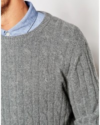 Jack Wills Burnell Sweater In Cashmere Cable Knit