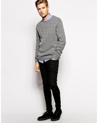 Jack Wills Burnell Sweater In Cashmere Cable Knit