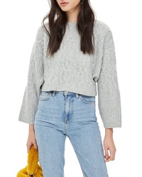 Topshop Cable Crop Sweater