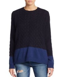 Vince Cable Knit Colorblock Yak Wool Sweater