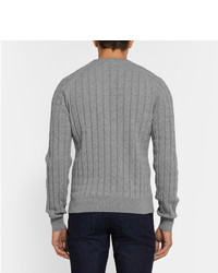 Brioni Cable Knit Cotton And Cashmere Blend Sweater