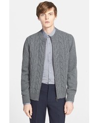 Lanvin Cable Knit Full Zip Sweater