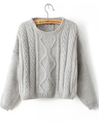 Cable Knit Mohair Crop Sweater