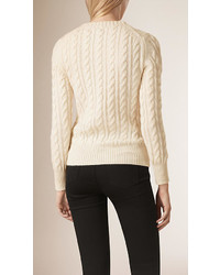 Burberry Cable Knit Wool Cashmere Sweater