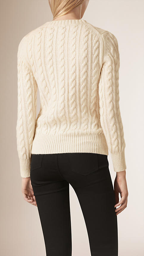 Burberry Cable Knit Wool Cashmere Sweater, $795 | Burberry | Lookastic