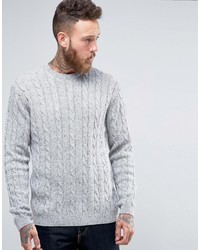 Asos Cable Sweater In Wool Mix