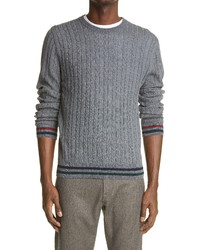 Canali Cable Wool Crewneck Sweater