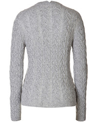 Agnona Cashmere Mohair Cable Knit Pullover