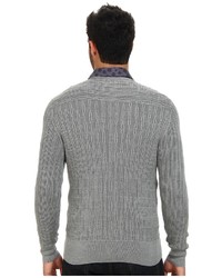 John Varvatos Collection Plaited Long Sleeve V Neck Cable Sweater Y1558q4