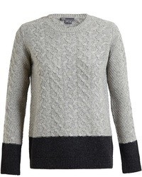 Vince Colour Block Cable Knit Jumper