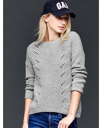 Gap Cotton Marled Cable Braid Sweater