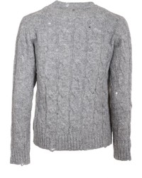 Dondup Distressed Cable Knit Sweater