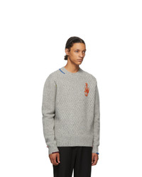 JW Anderson Grey Knit Crewneck Sweater