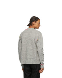 JW Anderson Grey Knit Crewneck Sweater
