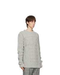 Paul Smith Grey Virgin Wool Cable Knit Sweater