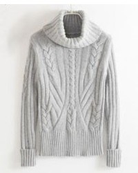 ChicNova High Collar Cable  Knitted Pullover