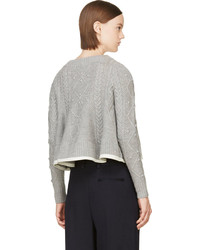Sacai Luck Grey Trapeze Cable Knit Sweater