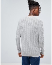 Farah Ludwig Cable Knit Sweater In Gray