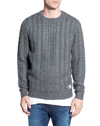Bellfield Nep Cable Knit Crewneck Sweater