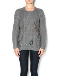 Nu New York Scoop Cable Knit Sweater
