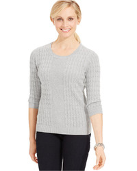 Karen Scott Placed Cable Knit Sweater