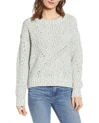 Hinge Pointelle Cotton Blend Crewneck Sweater