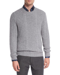 Ermenegildo Zegna Pure Cashmere Modern Cable Knit Sweater