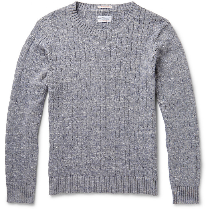 Gant Rugger Mlange Cable Knit Cotton Sweater 165 Mr Porter Lookastic