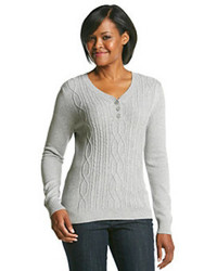 Studio Works Henley Cable Front Sweater