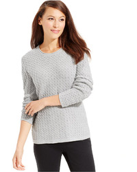 Karen Scott Textured Cable Knit Sweater Only At Macys