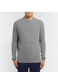 Thom Sweeney Slim Fit Cable Knit Cashmere Sweater
