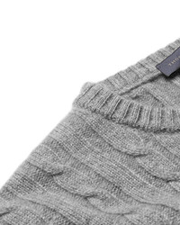 Thom Sweeney Slim Fit Cable Knit Cashmere Sweater