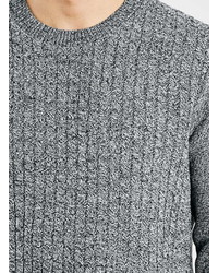 Topman Mono Twist Cable Knit Sweater