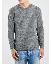 Topman Mono Twist Cable Knit Sweater