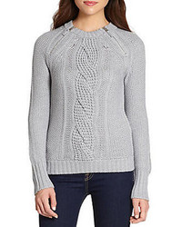 Kaufman Franco Zip Accented Cable Knit Sweater