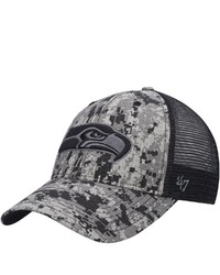 '47 Camoblack Seattle Seahawks Phalanx Trucker Mvp Snapback Hat
