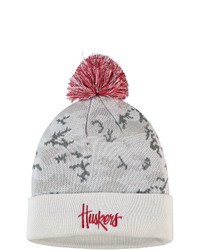 adidas Whitescarlet Nebraska Huskers Cuffed Knit Hat With Pom At Nordstrom