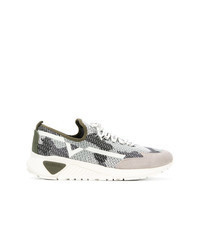 Grey Camouflage Canvas Low Top Sneakers