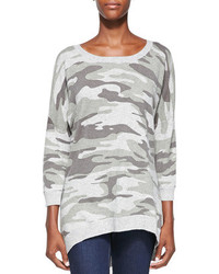 Sofia Cashmere Camouflage Cashmere High Low Pullover
