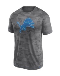FANATICS Branded Gray Detroit Lions Camo Jacquard T Shirt