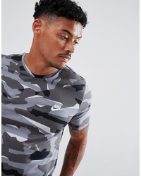 Nike Camo T Shirt In Grey Aj6631 012
