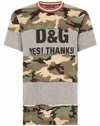 Dolce & Gabbana Logo Print Panelled T Shirt