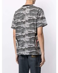 A Bathing Ape Shark Camouflage Print Cotton T Shirt