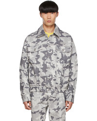 Grey Camouflage Denim Jacket