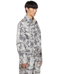 Feng Chen Wang Grey Graphic Denim Jacket