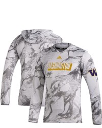 adidas Whitegray Washington Huskies Post Season Hoodie Long Sleeve T Shirt