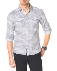 Grey Camouflage Long Sleeve Shirt