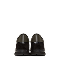 Valentino Black And Grey Garavani Camo Rockrunner Sneakers