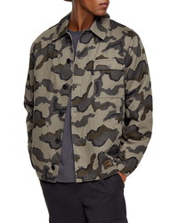 Grey Camouflage Shirt Jacket