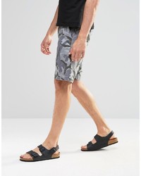 Asos Chino Shorts In Gray Camo Print